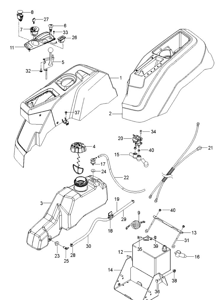 Ignition System Diagram and Parts List for Z254F (96795400300)(2018-10) Husqvarna Lawn Mower
