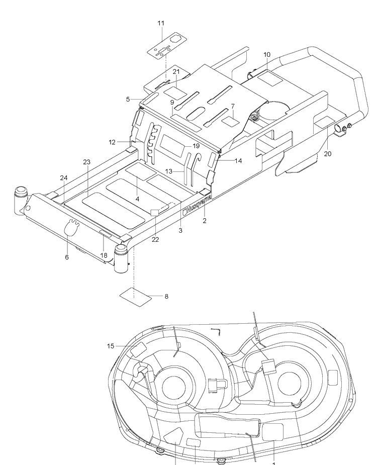 Decals Diagram and Parts List for RZ4221BF (96717610102)(2015-11) Husqvarna Lawn Mower