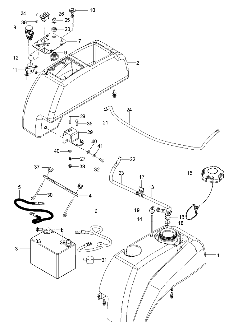 Ignition System Diagram and Parts List for MZ54 (96795370100)(2018-08) Husqvarna Lawn Mower