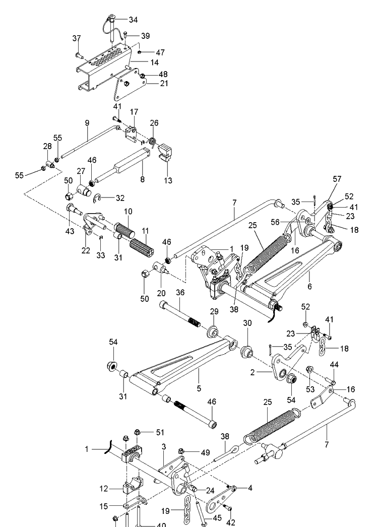 Mower Lift / Deck Lift Diagram and Parts List for Z554X (9679300100)(2018-08) Husqvarna Lawn Mower
