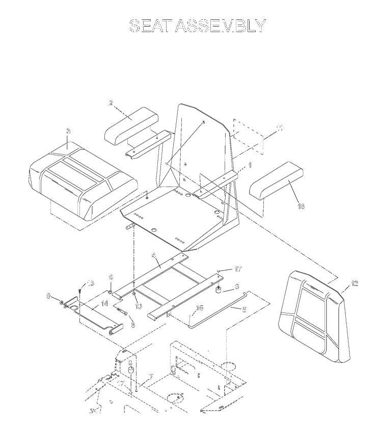 Seat Diagram and Parts List for IZE4821 (033600000 and Up)(2004-01) Husqvarna Lawn Mower