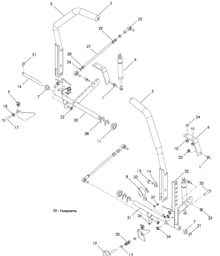Steering Diagram and Parts List for LZ6130 (968999675)(2008-12) Husqvarna Lawn Mower