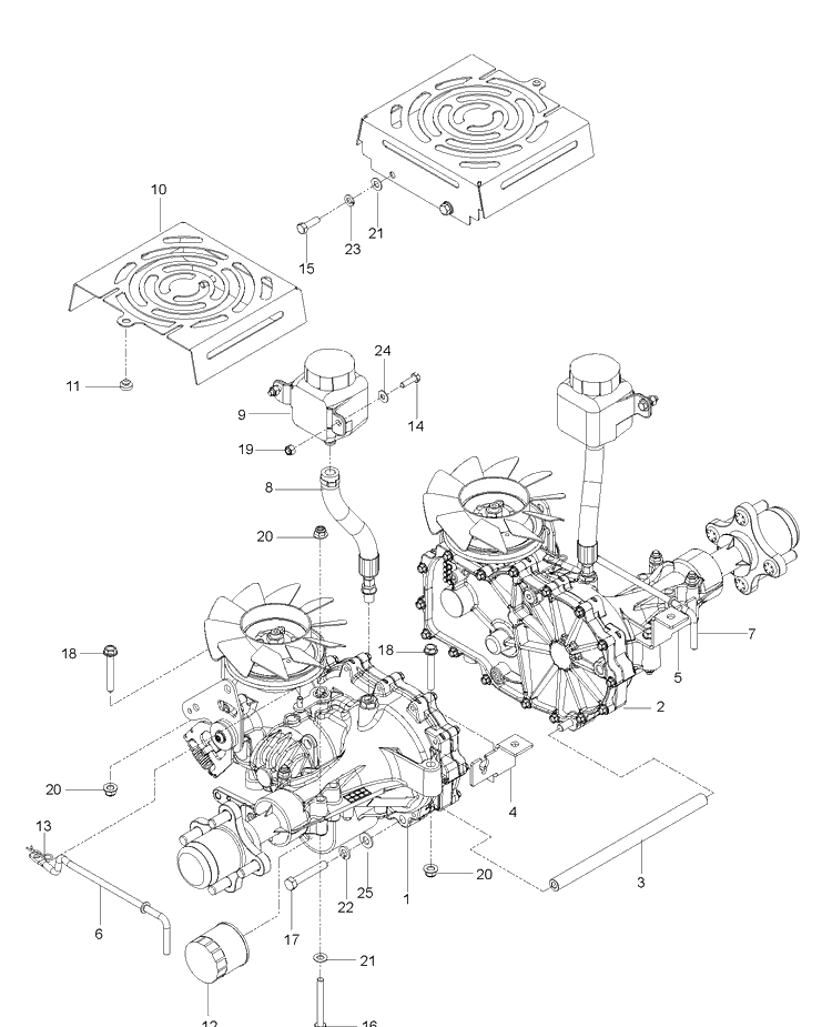 Hydraulic Pump - Motor Diagram and Parts List for MZ28ZTBF (96666370101)(2012-03) Husqvarna Lawn Mower