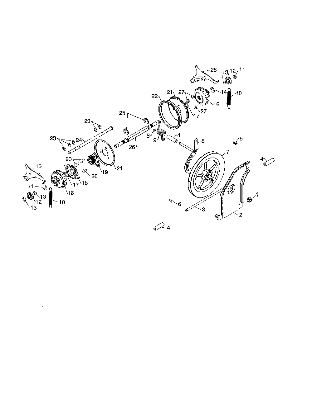 Drive Diagram and Parts List for ST227P-96193009702  Husqvarna Snow Blower