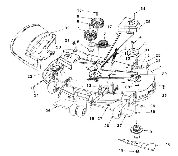Mower Deck / Cutting Deck Diagram and Parts List for MZ48 (97045570100)(2020-01) Husqvarna Lawn Mower