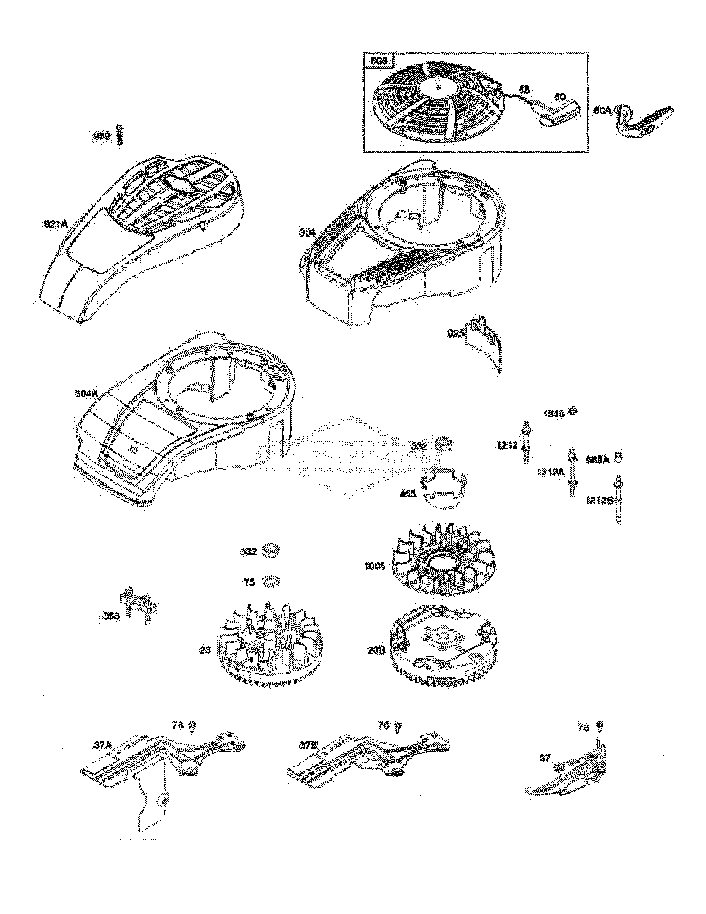 Blower housing/flywheel Diagram and Parts List for HU775H-96145000700  Husqvarna Lawn Mower