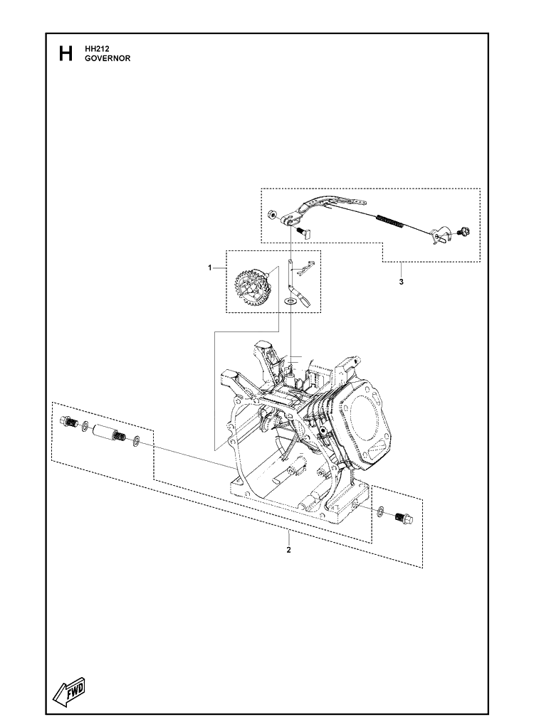Governor Diagram and Parts List for 596210001 2020-05 Husqvarna Engine