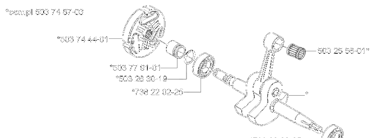 Crankshaft Diagram and Parts List for 362EPA 2005-05 Husqvarna Chainsaw