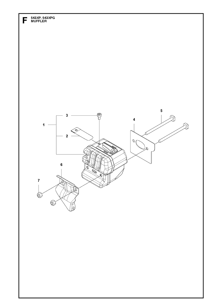 Muffler Diagram and Parts List for 543XPG 2013-03 Husqvarna Chainsaw