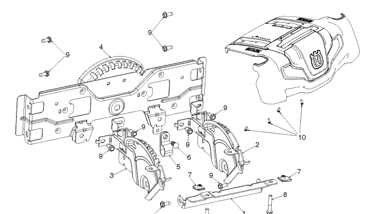 Control Panel And Discharge Chute 3 Diagram and Parts List for ST330 (97046970101)(2020-06) Husqvarna Snow Blower