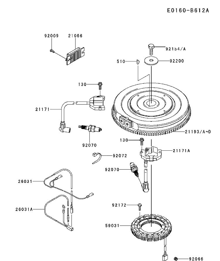 Electrical Diagram and Parts List for FX921V-DS06 2017-09 Husqvarna Engine