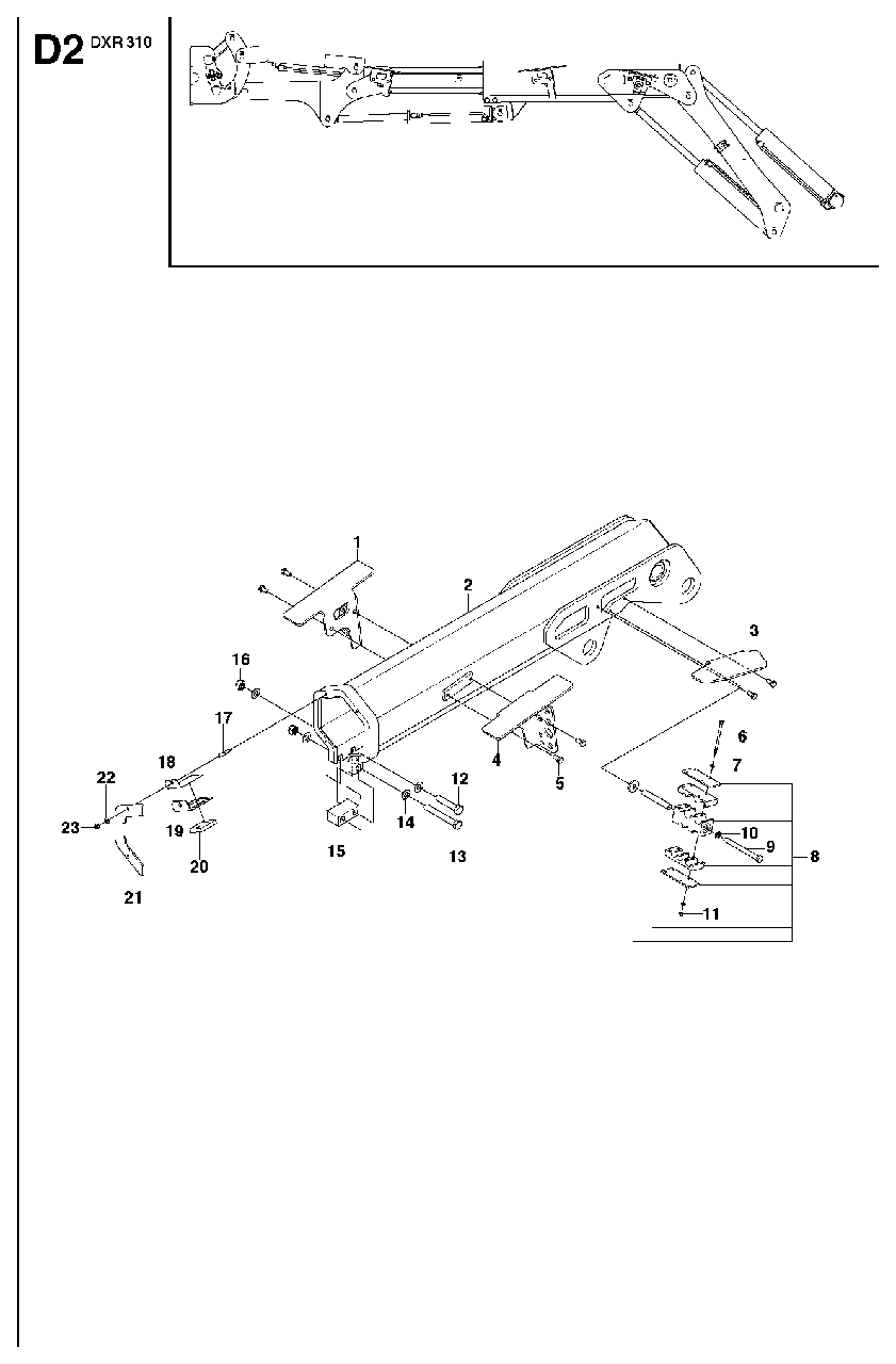 Arm Diagram and Parts List for DXR310 (1 - 42)(2009-07) Husqvarna Demolition Hammer