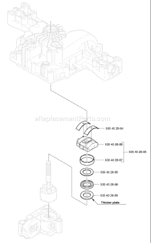 Page J Diagram and Parts List for K46TRANSMISSION 2002-06 Husqvarna Lawn Tractor Accessories