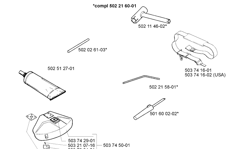 Accessories Diagram and Parts List for 225 (Lite)(106252061)(1998-12) Husqvarna Trimmer