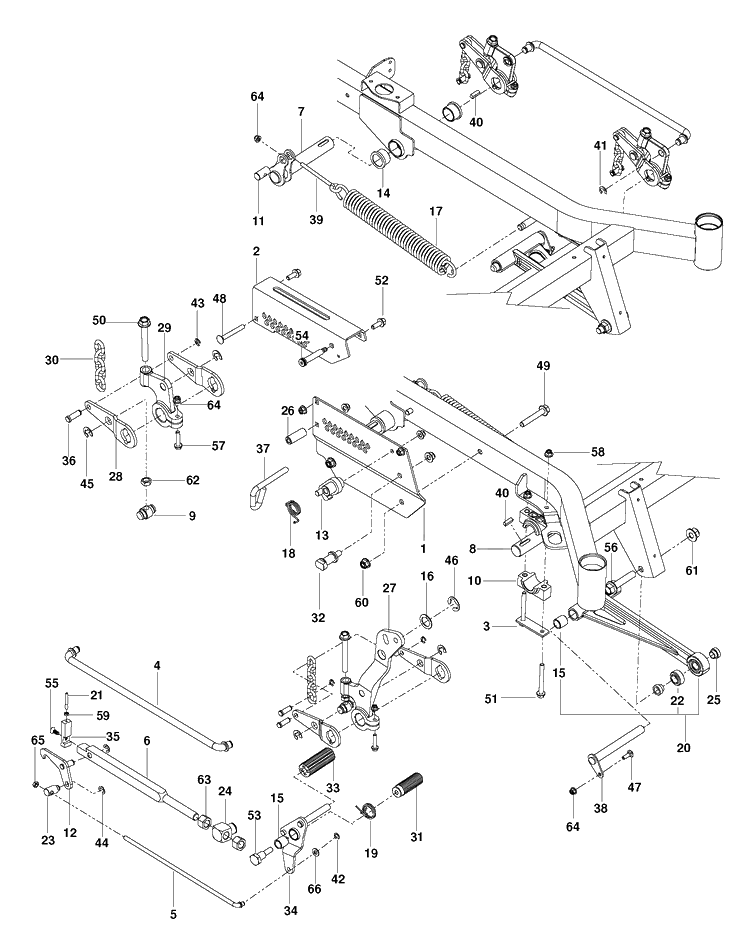 Mower Lift / Deck Lift Diagram and Parts List for PZ29DCE (966616701)(2012-02) Husqvarna Lawn Mower