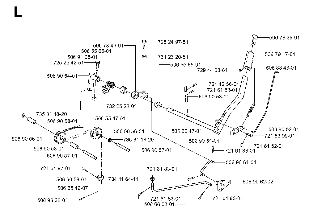 Controls Diagram and Parts List for RIDER11BIOCLIP (953519901)(2004-01) Husqvarna Lawn Tractor