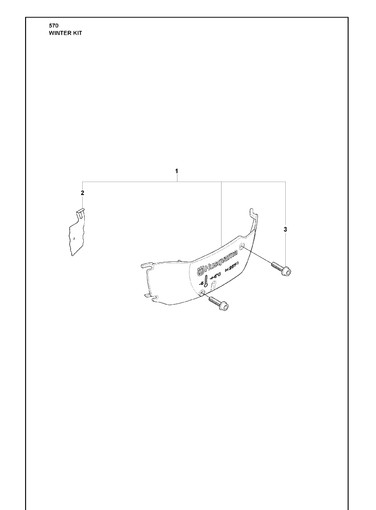 Winter Kit Diagram and Parts List for 570 2009-08 Husqvarna Chainsaw