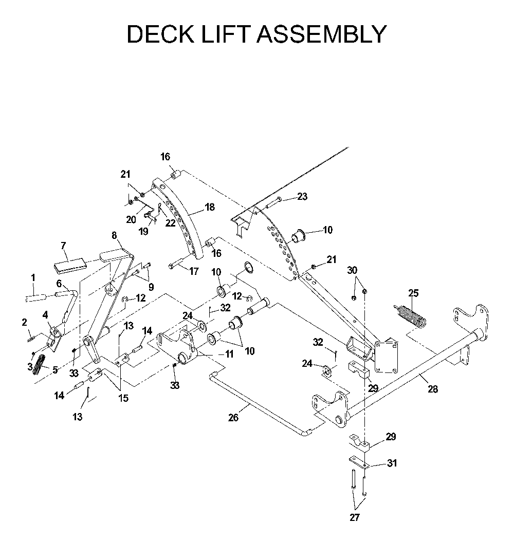 Mower Lift / Deck Lift Diagram and Parts List for IZ5223KOA (968999208)(2004-09) Husqvarna Lawn Tractor