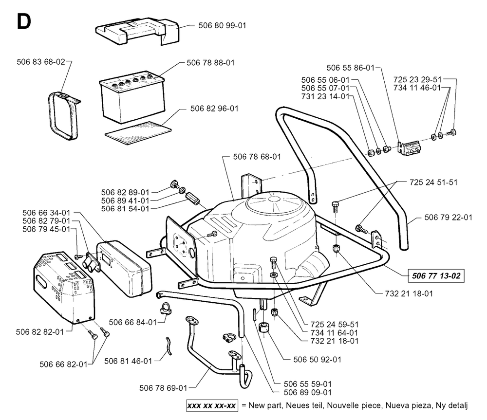 Engine Diagram and Parts List for PF1200 1998-03 Husqvarna Lawn Tractor