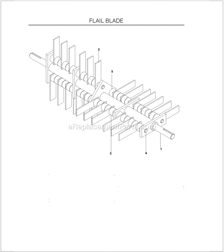 Flail Blade Diagram and Parts List for SD22  Husqvarna Lawn Tractor Accessories