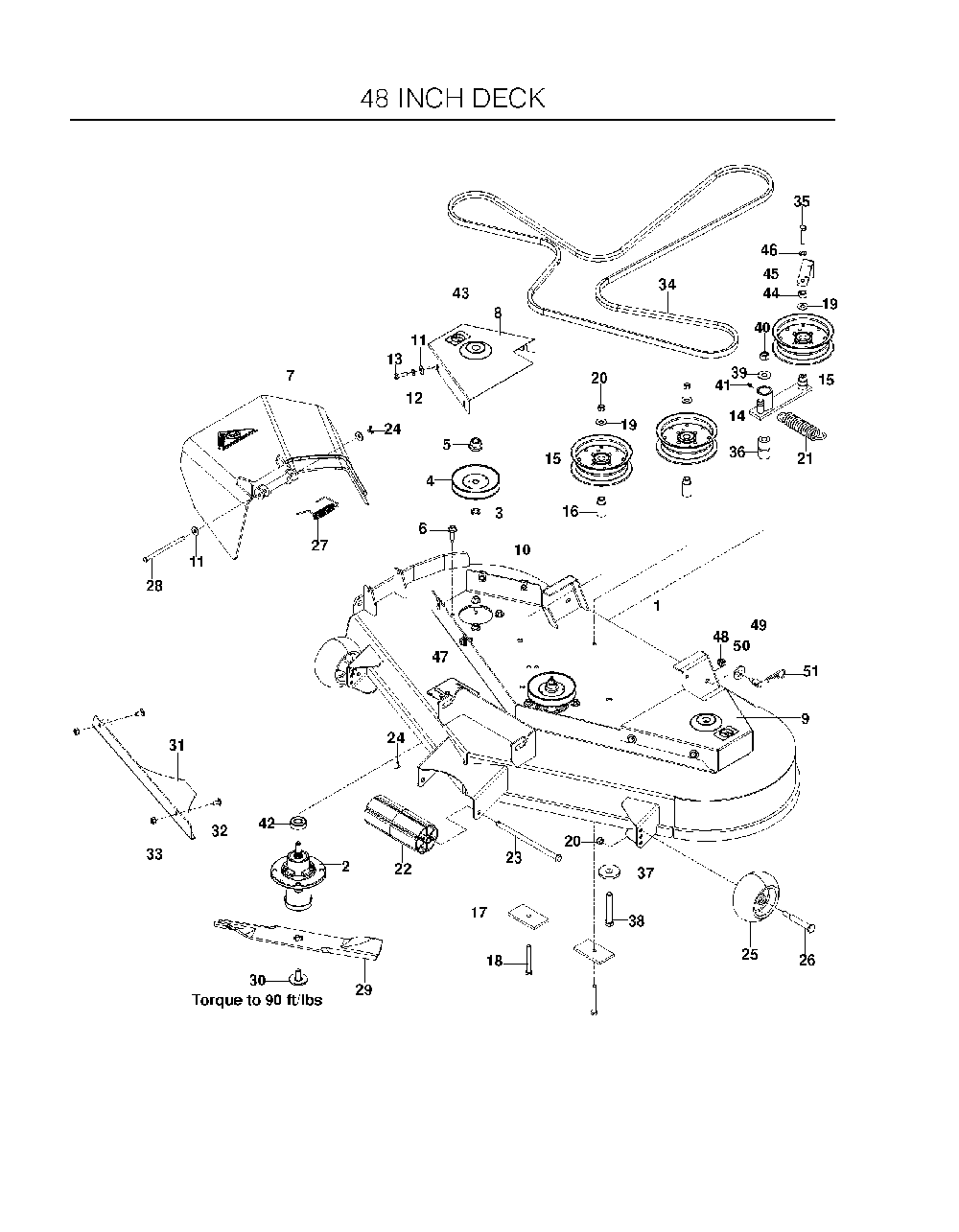 Mower Deck / Cutting Deck Diagram and Parts List for EZC4824BF (966047501)(2010-05) Husqvarna Lawn Tractor