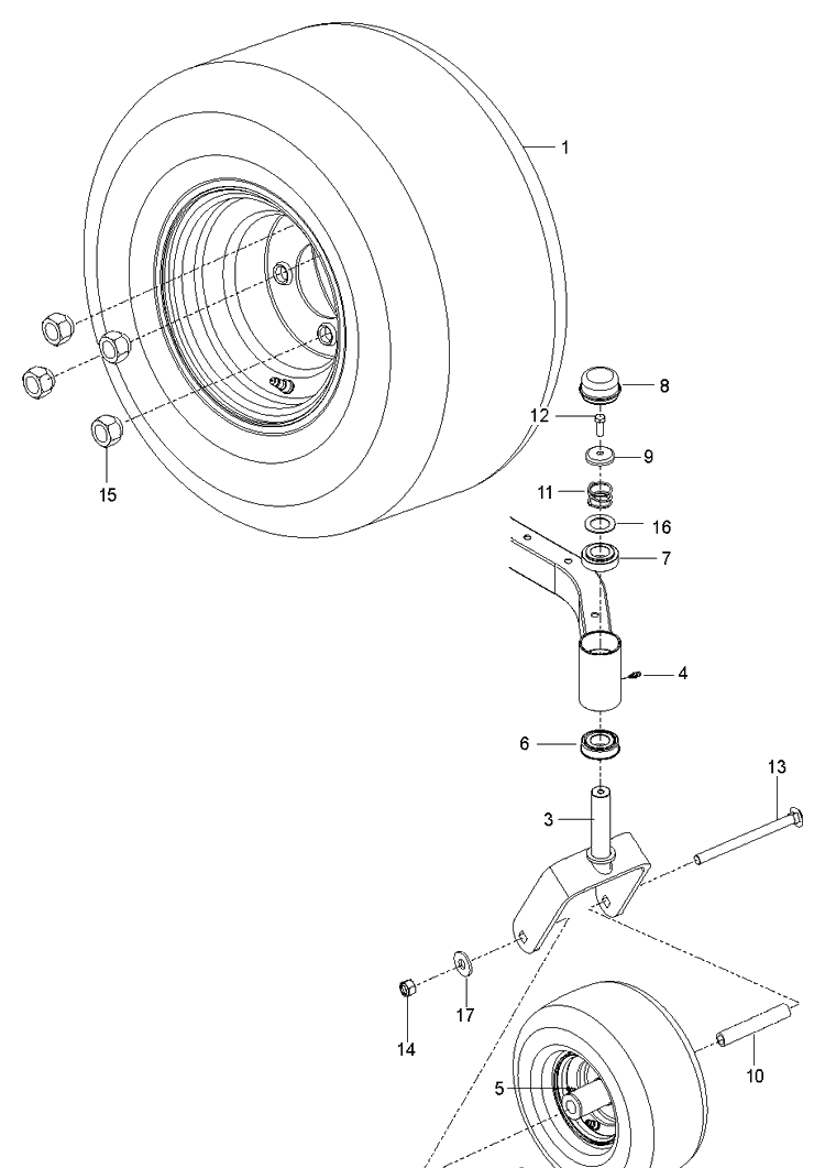 Wheels And Tires Diagram and Parts List for Z248F (96795390100)(2018-10) Husqvarna Lawn Mower