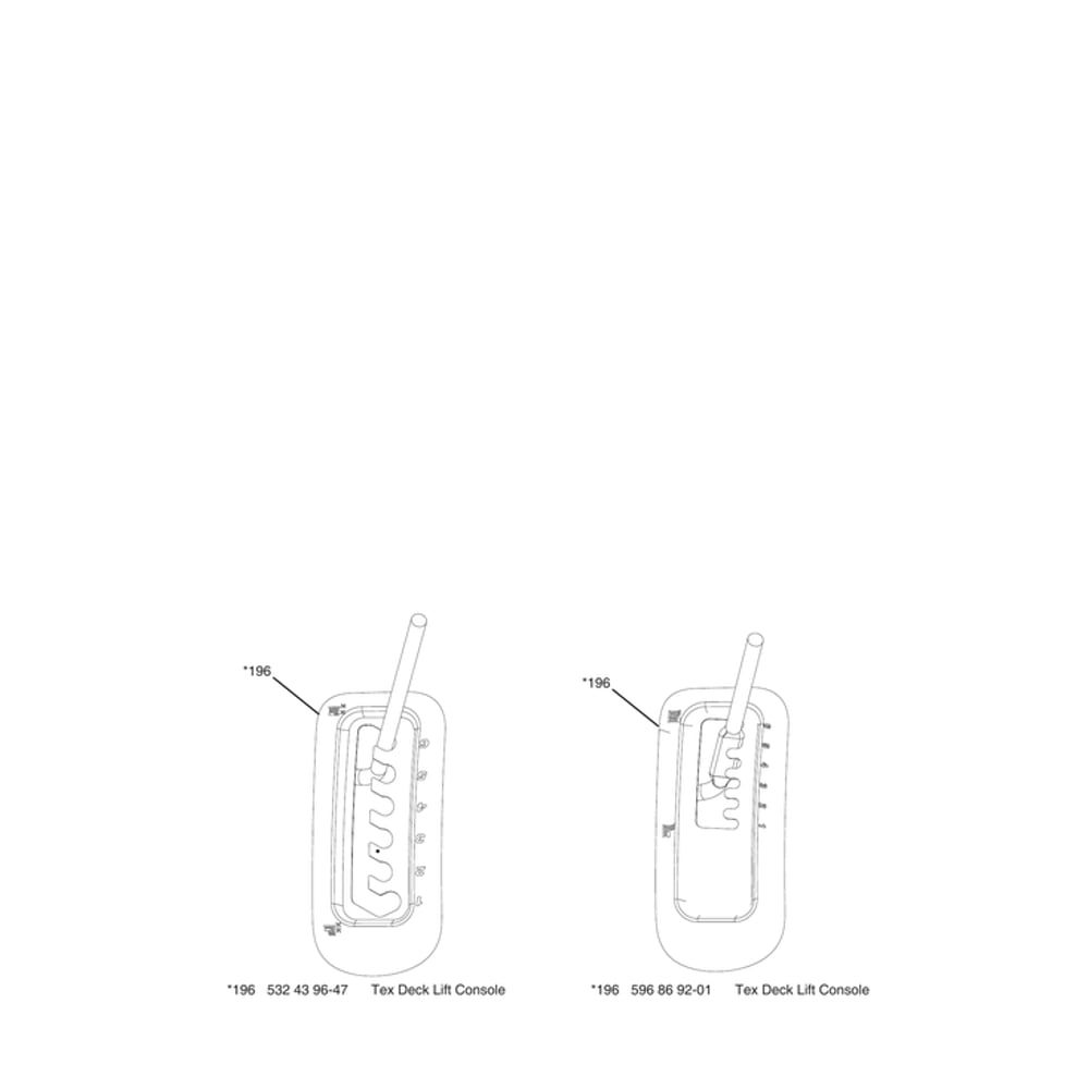 Tex Deck Lift Console Diagram and Parts List for 96045006900  Husqvarna Lawn Tractor