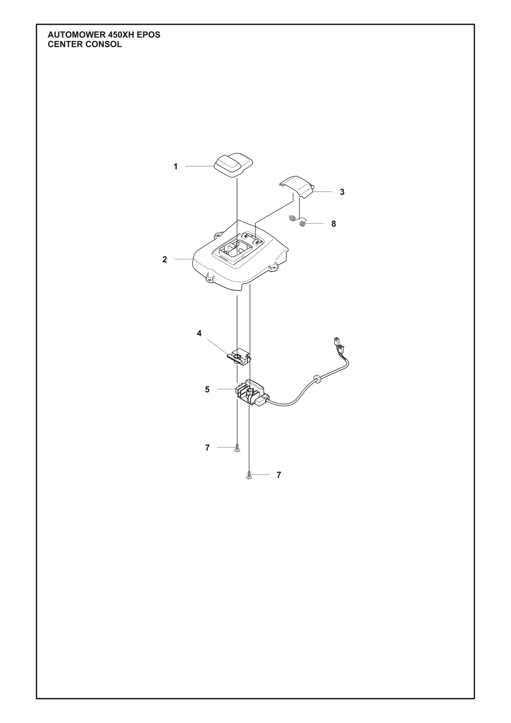 Console Diagram and Parts List for 450XHEPOS  Husqvarna Lawn Mower