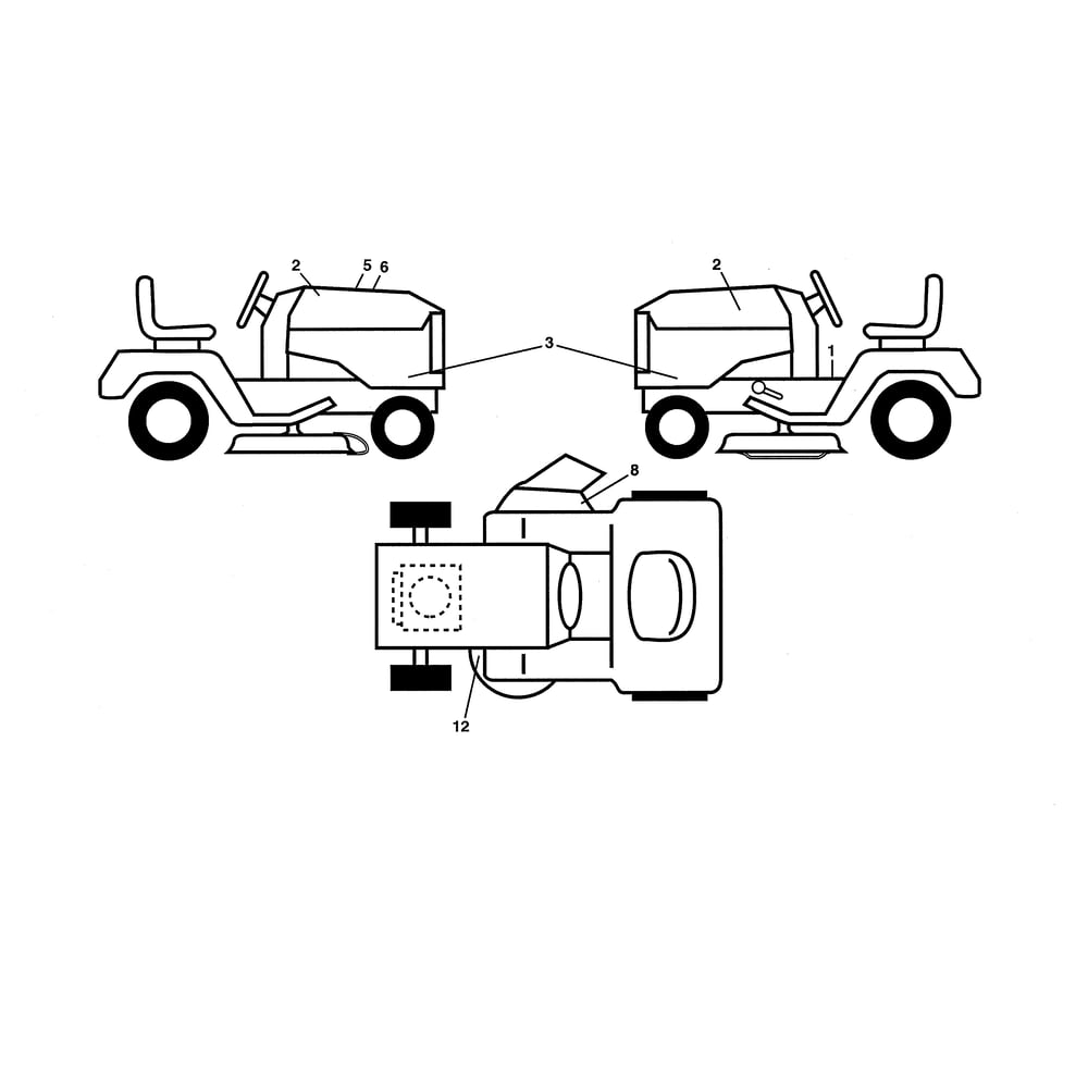 Decals Diagram and Parts List for YTH20K42-96043027400  Husqvarna Lawn Tractor