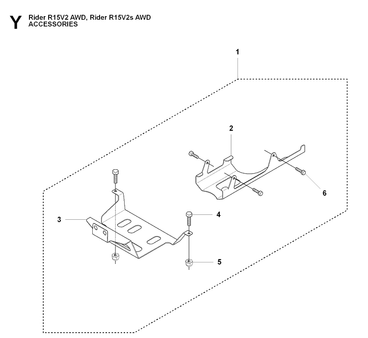 Accessories Diagram and Parts List for RIDER15V2AWD (965200901)(2009-04) Husqvarna Lawn Mower