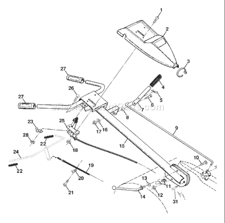 Page B Diagram and Parts List for 600CRT 600 CRT 954140070A -1999-04 Husqvarna Tiller