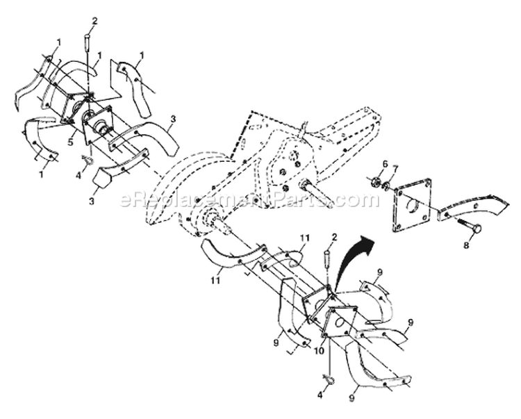 Page E Diagram and Parts List for 600CRT 600 CRT 954140070B -1999-04 Husqvarna Tiller