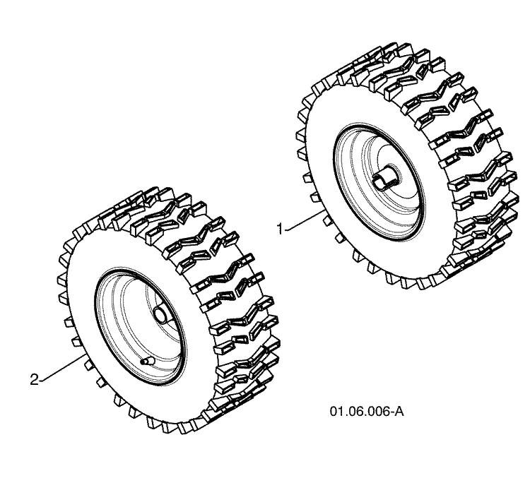 Wheels / Tires Diagram and Parts List for 1330SBXLSB (96193004100)(2008-11) Husqvarna Snow Blower