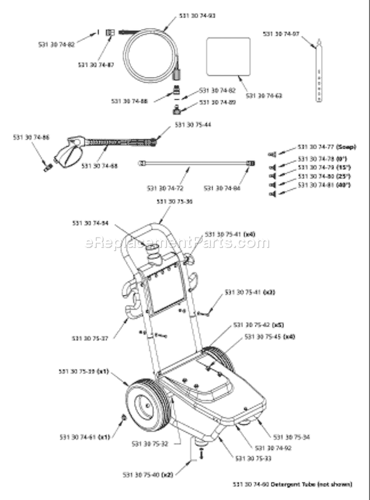 Page B Diagram and Parts List for 6026PW 6026 PW 2006-03 Husqvarna Pressure Washer