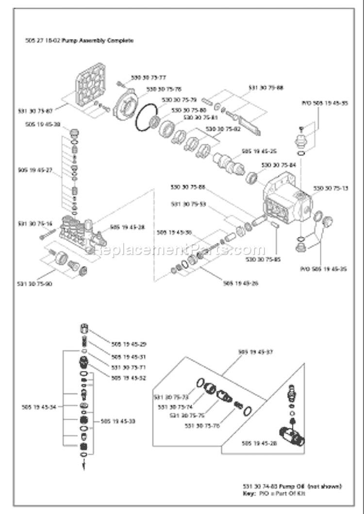 Page B Diagram and Parts List for 6027PW 6027 PW 2008-02 Husqvarna Pressure Washer