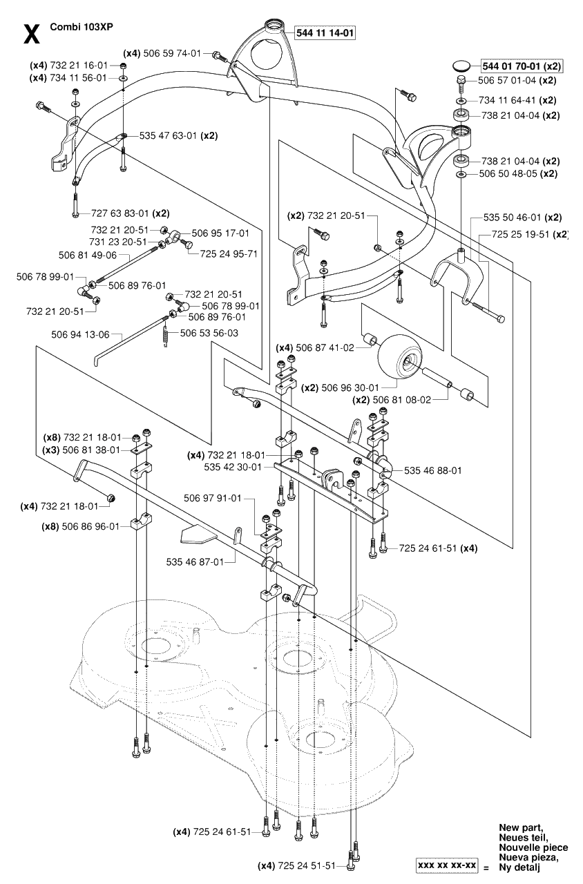 Protection Frame 4 Diagram and Parts List for R15-V2 (953533701)(2006-05) Husqvarna Lawn Tractor