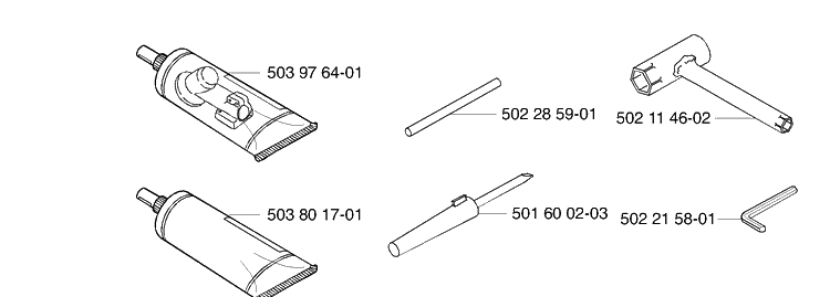 Accessories Diagram and Parts List for 323E 2006-04 Husqvarna Edger