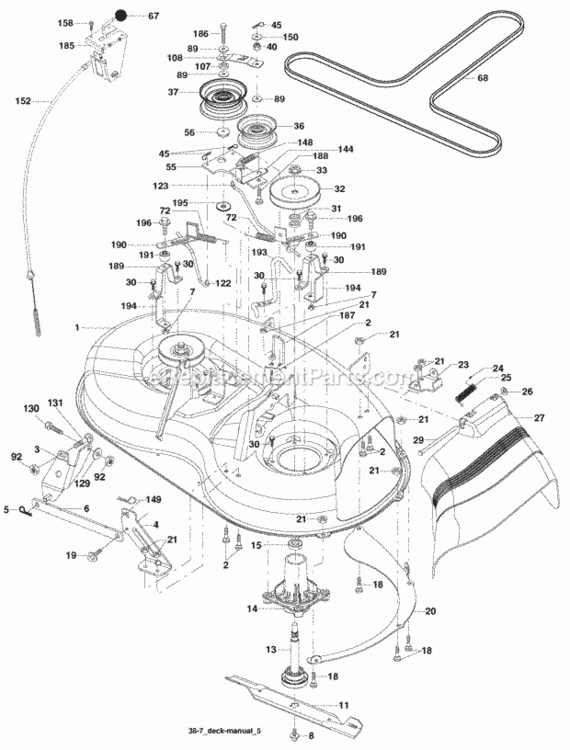 Page F Diagram and Parts List for 606140 2006-02 Husqvarna Lawn Tractor