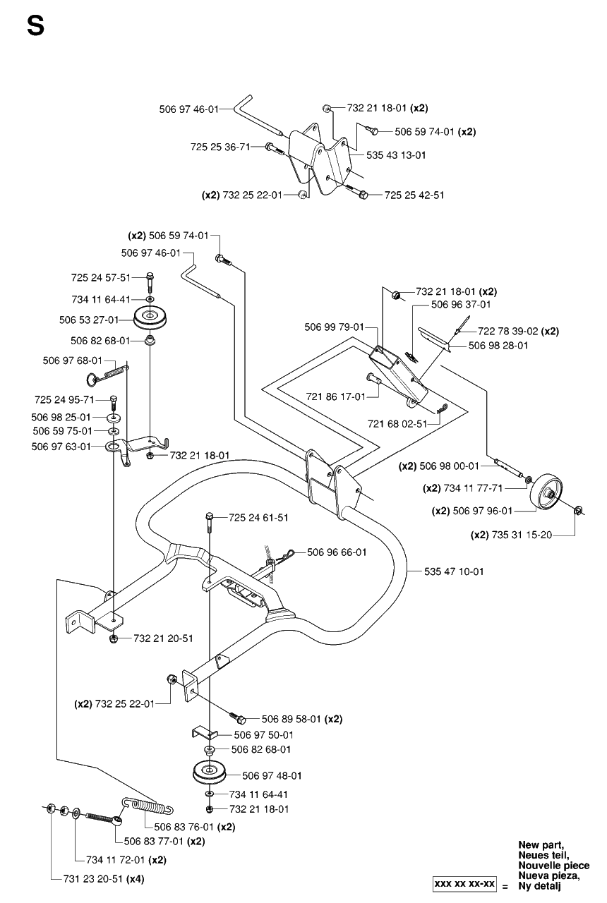 Frame Diagram and Parts List for R15-V2 (953533701)(2006-05) Husqvarna Lawn Tractor