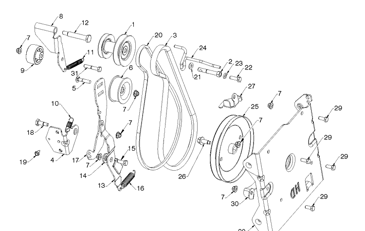 Chassis, Engine And Pulleys 3 Diagram and Parts List for ST330 (96193012500)(2018-03) Husqvarna Snow Blower