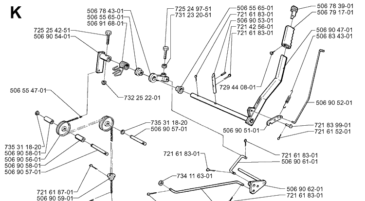Controls 5 Diagram and Parts List for RIDER850HST 1998-03 Husqvarna Lawn Mower