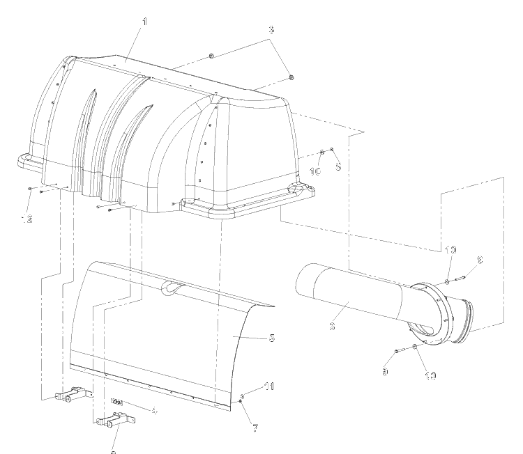 Hood Assembly Diagram and Parts List for DFS (539113706)(2006-09) Husqvarna Lawn Tractor Accessories