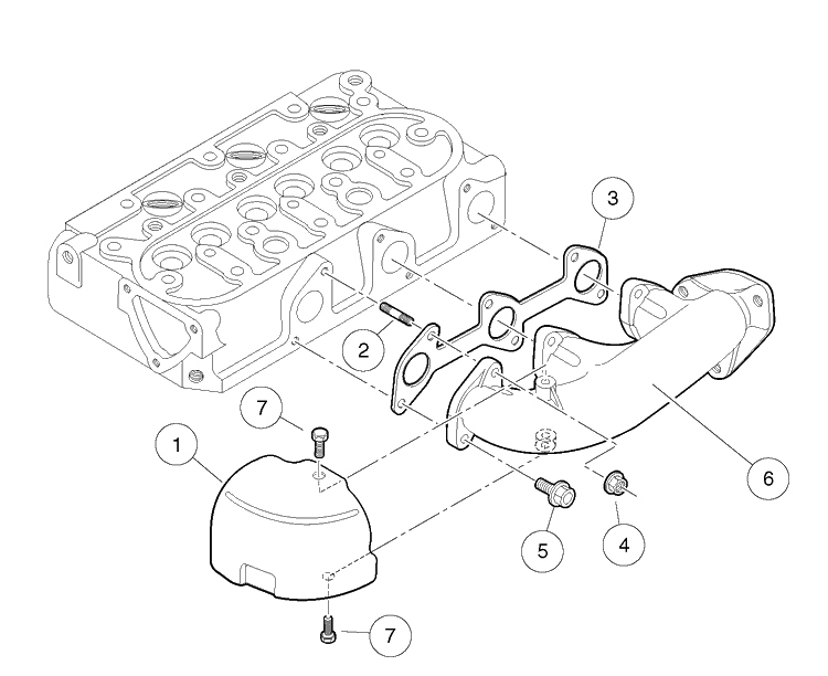 Exhaust Manifold Diagram and Parts List for HUV4421GXP 2009 Husqvarna Lawn Tractor