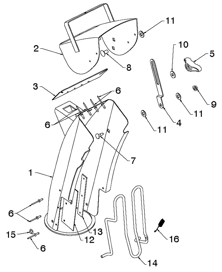 Control Panel Discharge Chute 2 Diagram and Parts List for 5524ST (96191001612)(2012-08) Husqvarna Snow Blower