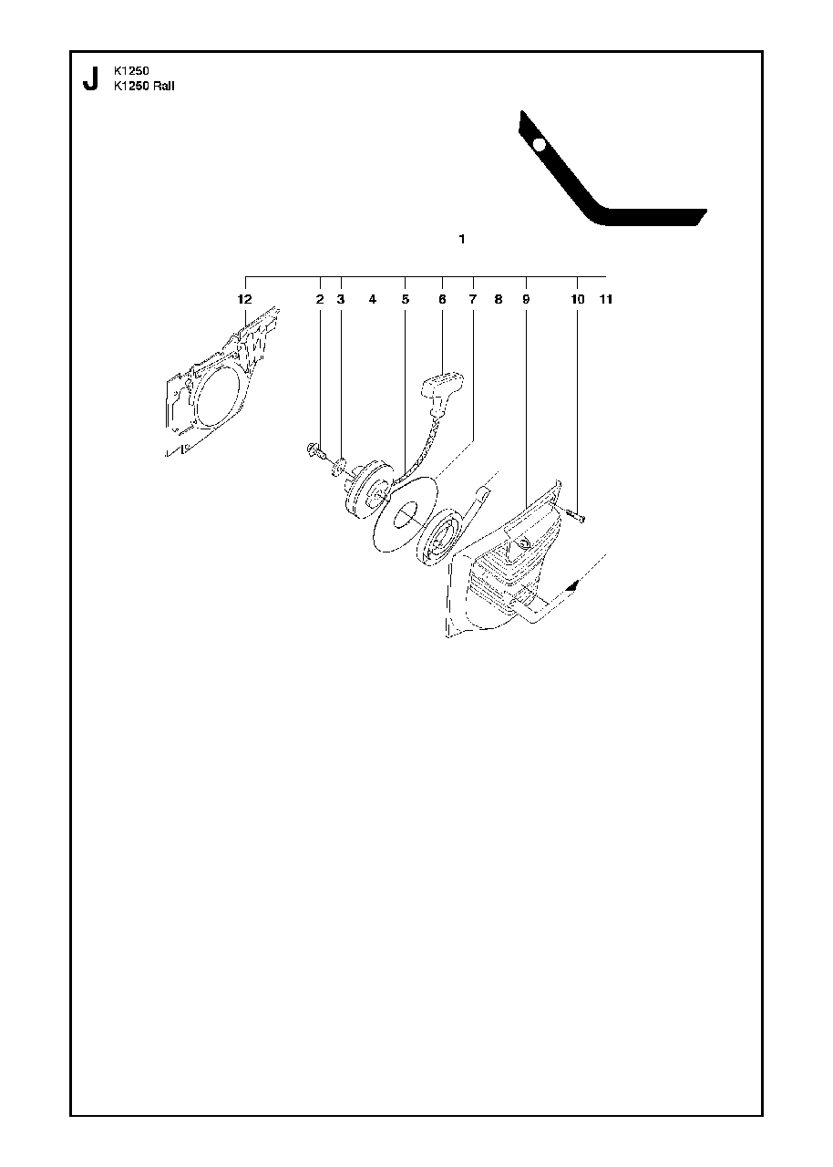 Starter Diagram and Parts List for K1250ACTIVE 2010-02 Husqvarna Circular Saw