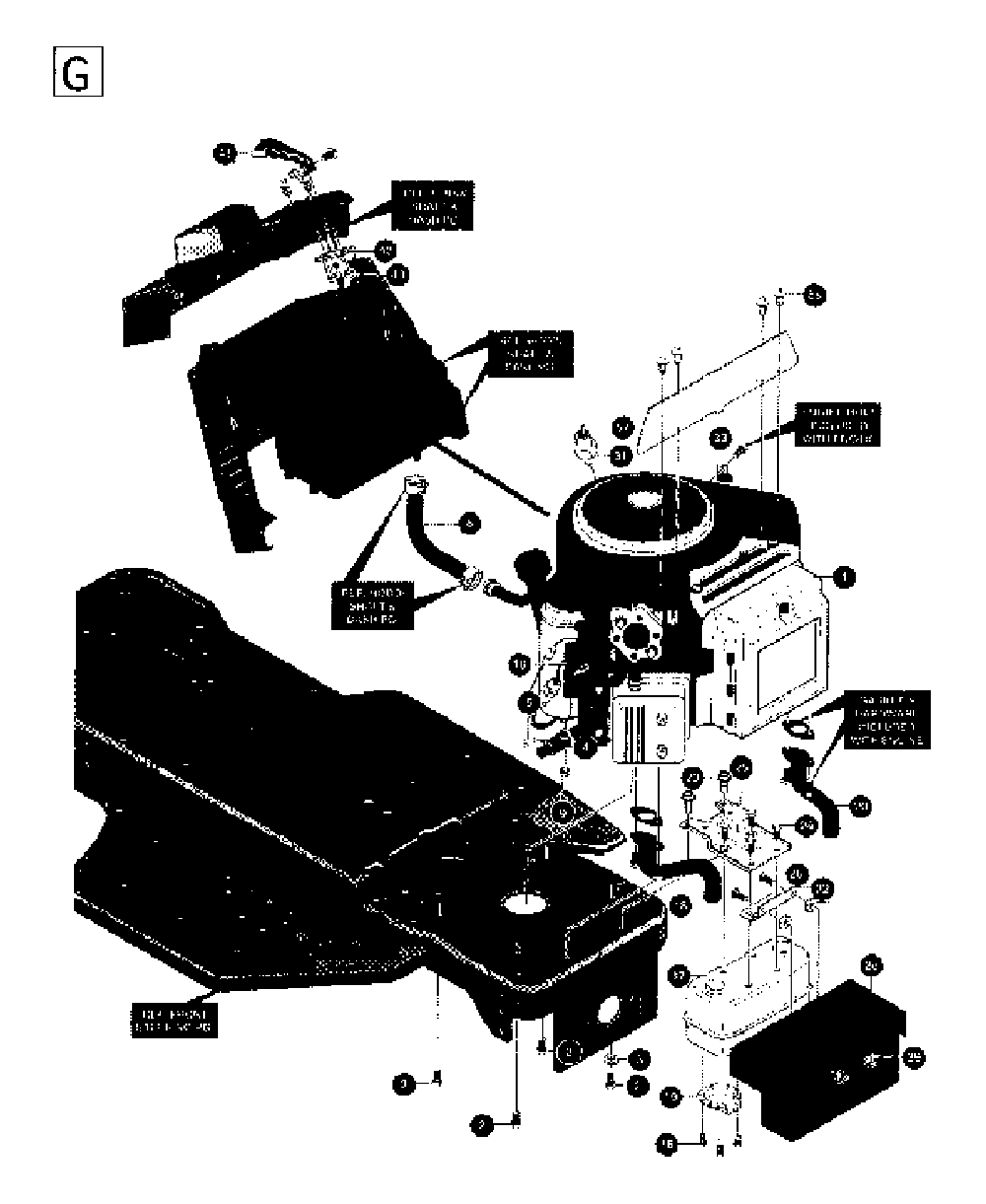 Engine Diagram and Parts List for LT4140H 1995-03 Husqvarna Lawn Tractor