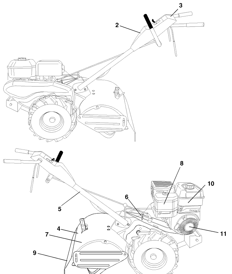Decals Diagram and Parts List for 650BRTTA (954329325)(2003-12) Husqvarna Tiller