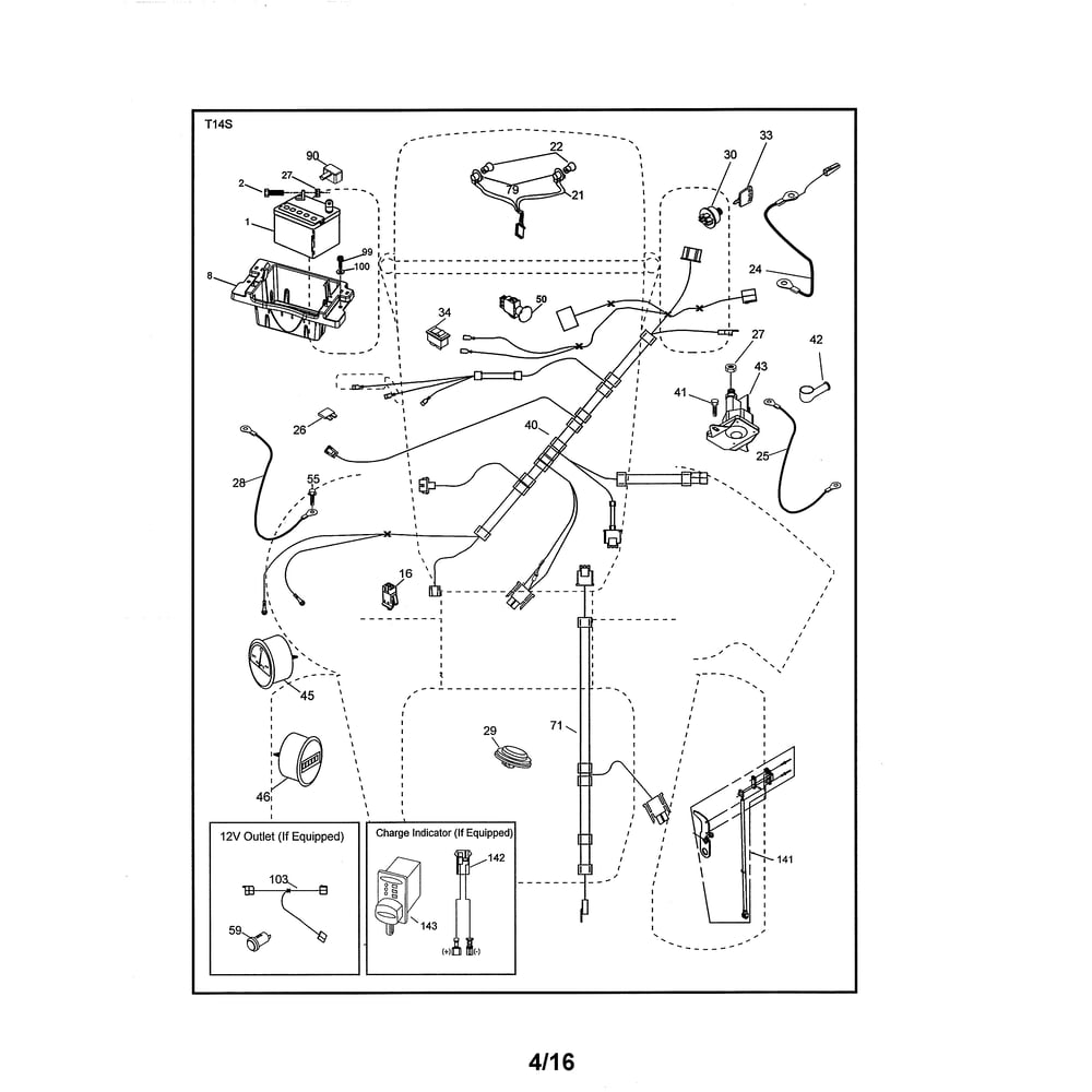 Electrical Diagram and Parts List for 917502140  Husqvarna Lawn Tractor