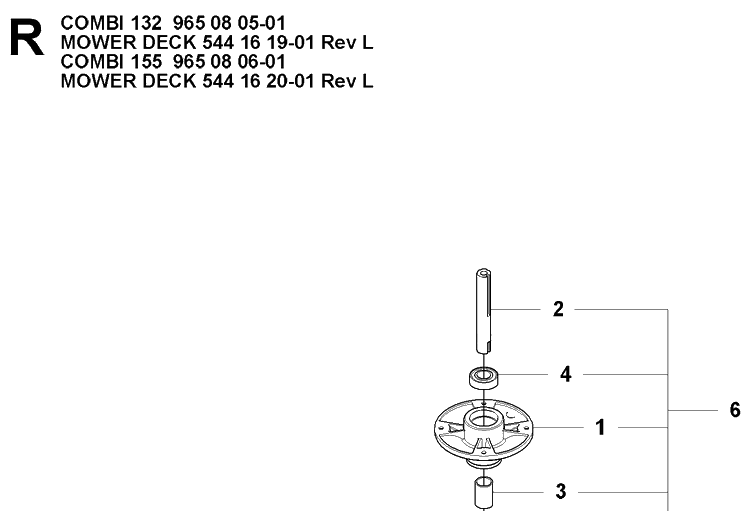 Mower Deck / Cutting Deck 2 Diagram and Parts List for PT26D (965160601)(2008-03) Husqvarna Lawn Mower