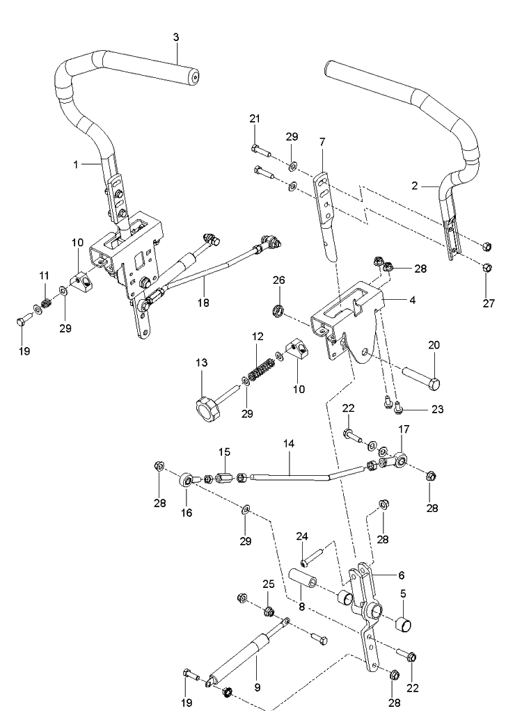 Steering Diagram and Parts List for M-ZT61 (96717701001)(2019-02) Husqvarna Lawn Mower